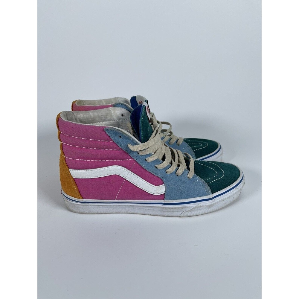 VANS SK8-Hi Top Suede Skater Shoe Colorblock Yacht Multi Bright Men 8 Women 9.5